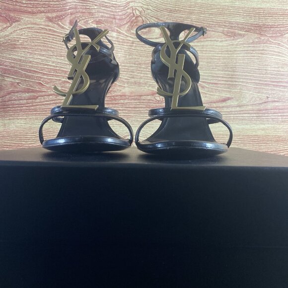 Yves Saint Laurent CASSANDRA SANDALS Smooth LEATHER Black - Picture 4 of 14